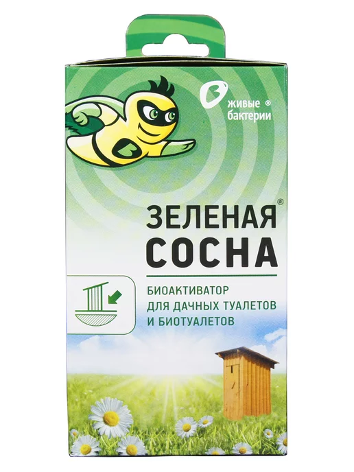Живые бактерии Биоактиватор дачных туалетов и ям Зеленая сосна 300г, 12саше, 300 г, фото 2