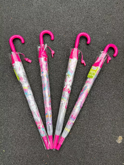 Umbrella World Зонт детский прозрачный полуавтомат, белый, фото 8