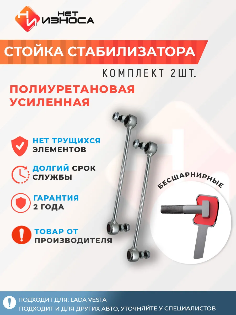 Стойка стабилизатора усиленная полиуретановая NL313-2 (2 шт)