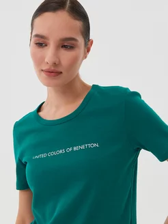 Футболка с круглым вырезом United Colors of Benetton 247993257 купить за 2 339 ₽ в интернет-магазине Wildberries