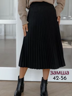 юбка плиссе замшевая BASIC LINE 248054916 купить за 2 164 ₽ в интернет-магазине Wildberries