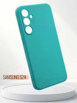 Силиконовый чехол на Samsung S24, мятный