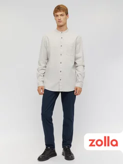 Брюки силуэта Slim из хлопка Zolla 248153697 купить за 1 137 ₽ в интернет-магазине Wildberries