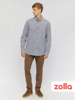 Брюки силуэта Slim из хлопка Zolla 248153699 купить за 1 137 ₽ в интернет-магазине Wildberries