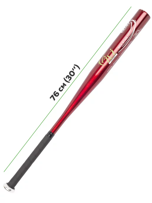 ZEZ Бита бейсбольная алюминиевая 76 см (30"), красный, фото 2