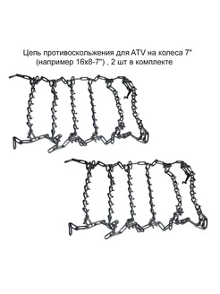 Цепь противоскольжения для ATV на колеса 7", 2 шт 248228581 купить за 3 482 ₽ в интернет-магазине Wildberries