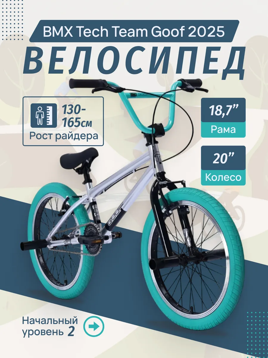 Велосипед BMX Tech Team Goof 18,7" серебряный