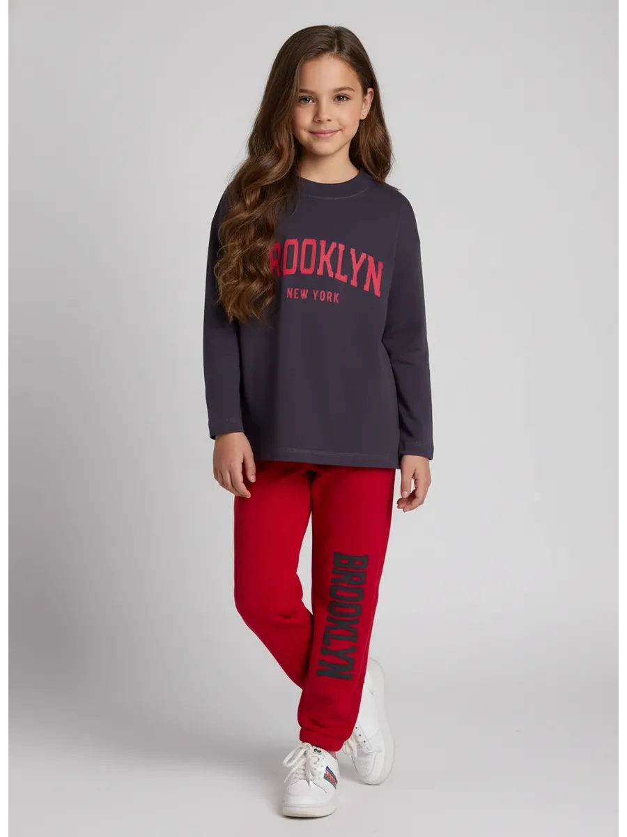 Лонгслив + брюки, Obsidian 19-3902