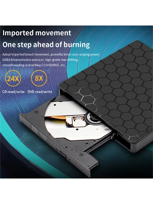 TISHRIC Внешний CD - диск DVD CD RW USB3.0, вариант, фото 3