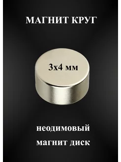 Магниты Круглые, Прочные, для Рукоделия, Офисные, 3х4мм 10шт