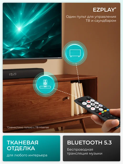 HISENSE Саундбар для телевизора 540 Вт HS5100 (2024), 540 Вт, фото 3