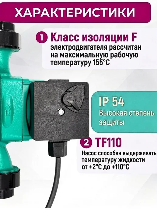 Walton Насос циркуляционный 25 6 (резьба 1") для отопления 100 Вт, 100 Вт, фото 5