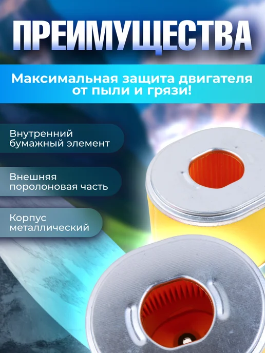 RIPARTS Фильтр воздушный бумажный для культиватора мотоблока, вариант, фото 4