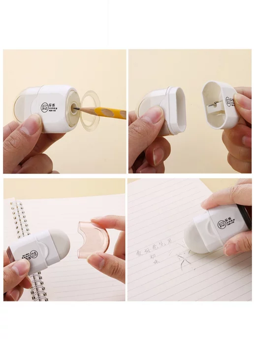 IvAccessories Точилка с ластиком 2 в 1, белый, фото 2