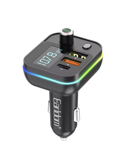 Earldom FM трансмиттер bluetooth автомобильный с зарядкой USB Type-C, вариант, фото 3