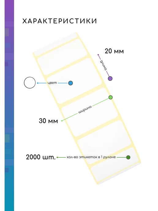 B-MALL Этикетка ПОЛУГЛЯНЕЦ 30х20, 1 шт, 30x20, 7 шт, фото 2