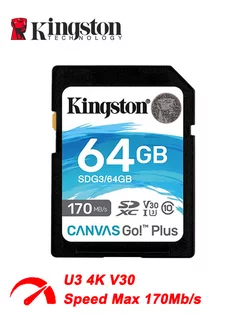 Карта памяти Canvas Go Plus 64 ГБ U3 4K V30 (SDG3 64GB)