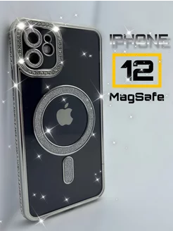 Чехол на iPhone 12 со стразами и блестками magsafe