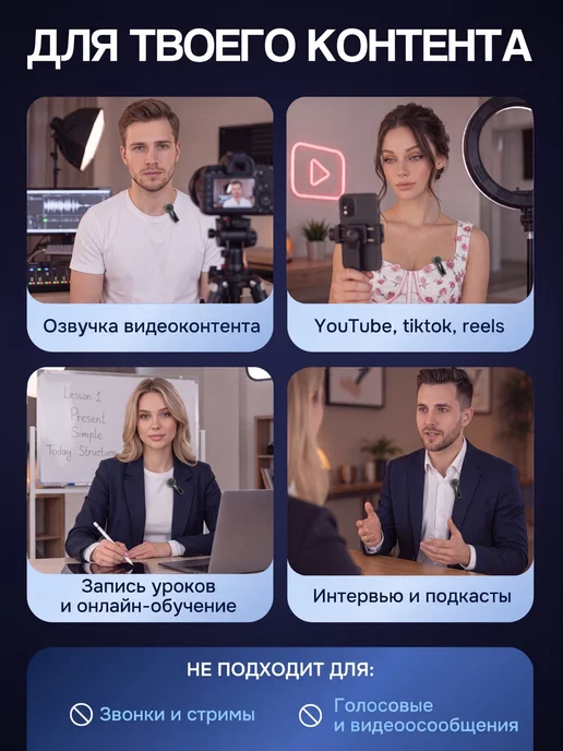 WООDY Микрофон петличный беспроводной для iPhone и Android TYPE-C, вариант, фото 7