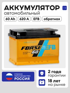 Аккумулятор автомобильный 60 Ач 620A обратная полярность EFB FORSE 248865077 купить за 8 480 ₽ в интернет-магазине Wildberries