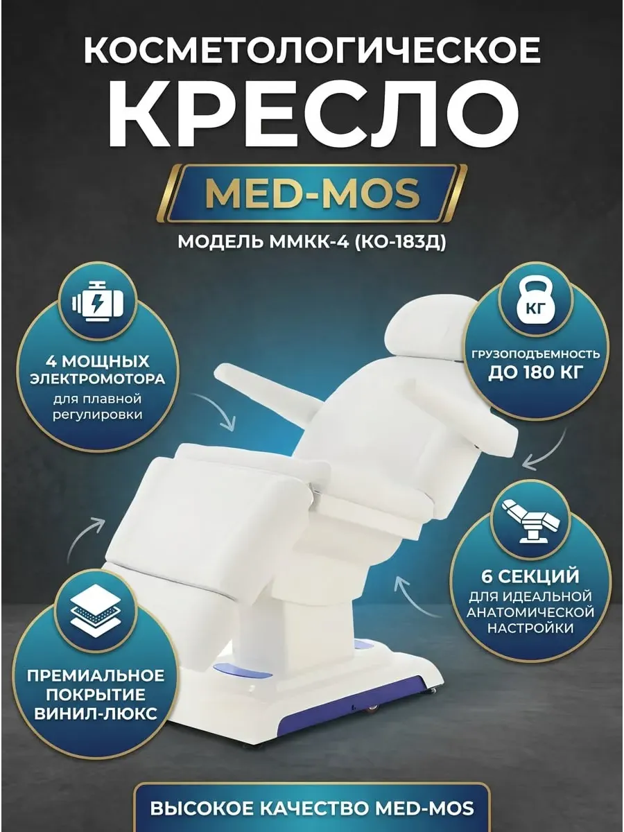 Кушетка косметологическая электрическая ММКК-4 6-секций