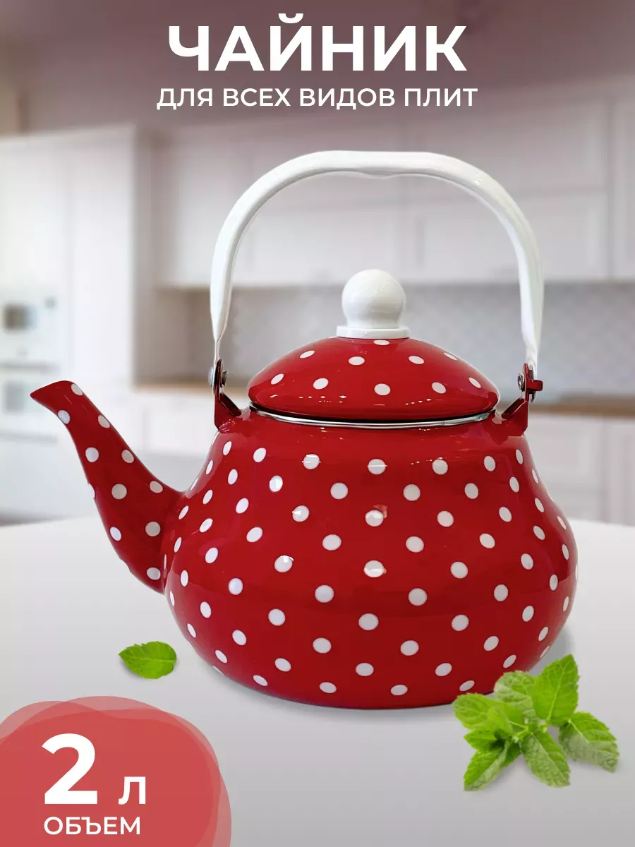 Эмалированный чайник для кухни TK121 2 л