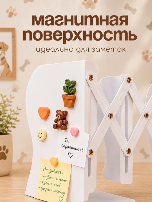 CINLAN Подставка для книг металлическая раздвижная с принтом, серый, фото 4