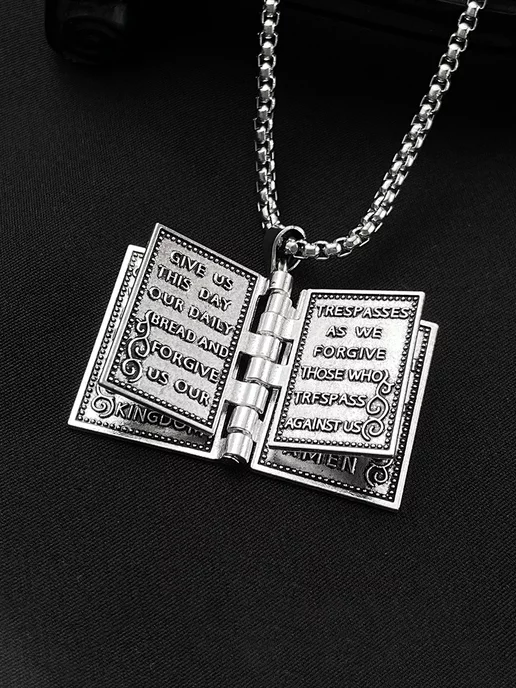 LAWE Кулон на шею Holy Bible с цепочкой 60 см, серый, фото 7