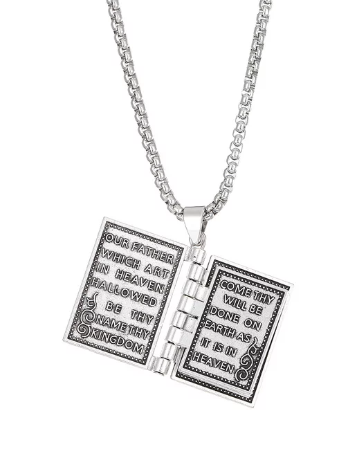 LAWE Кулон на шею Holy Bible с цепочкой 60 см, серый, фото 8