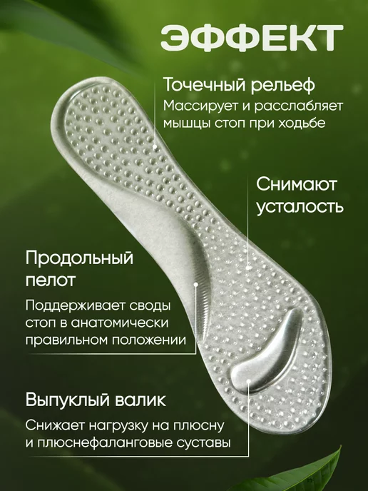 Силиконовые стельки для обуви в туфли, вариант, фото 2