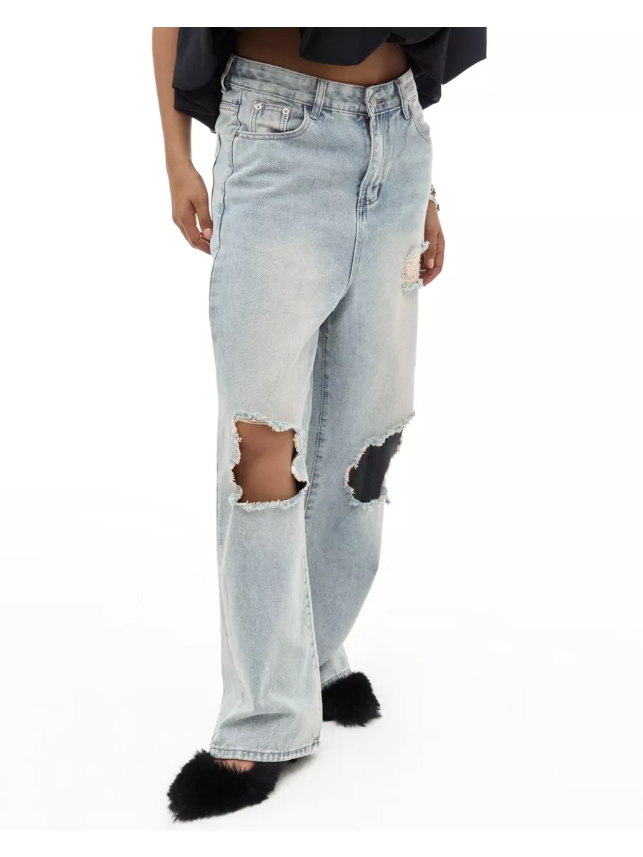 Джинсы baggy рваные