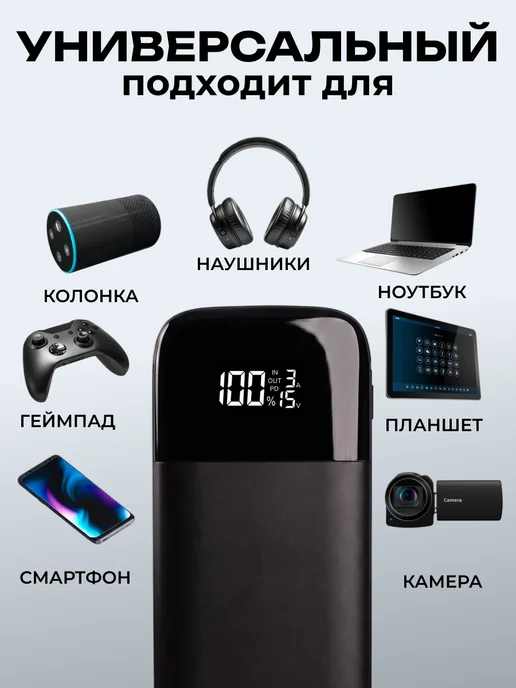 WALKER Повербанк Внешний аккумулятор 100 Вт 20000 мАч, 100 Вт, 20000 мАч, фото 3