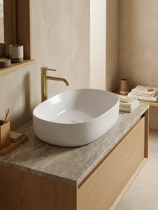 Ceramicanova Раковина накладная в ванную Element 54х35 см, белый, фото 7