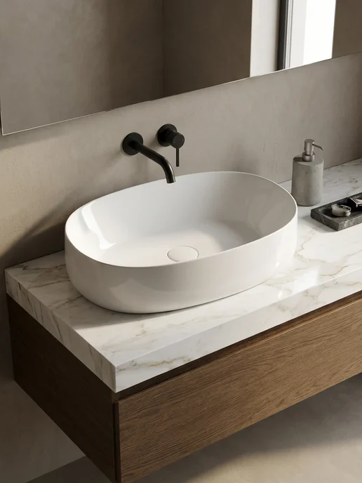 Ceramicanova Раковина накладная в ванную Element 54х35 см, белый, фото 8
