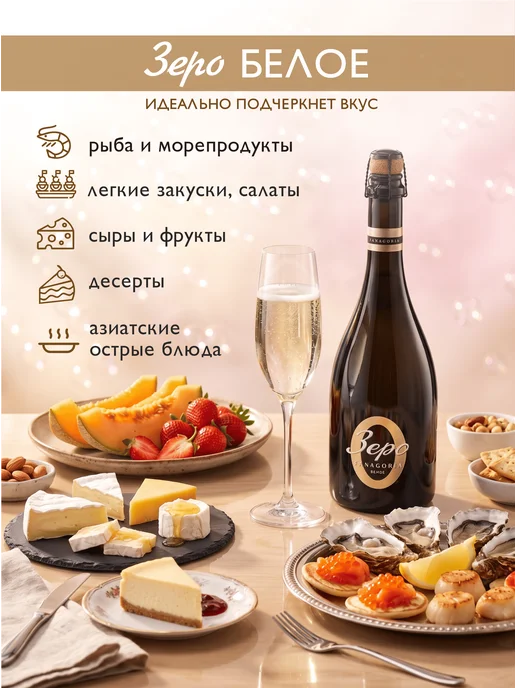 Fanagoria безалкогольный газированный напиток "Зеро белое" 0,75л, 750 мл, фото 2