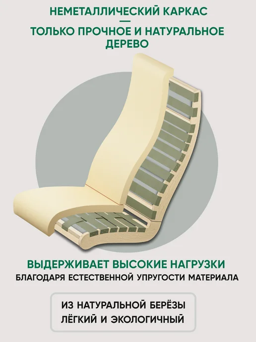 Глайдер Кресло качалка с подножкой букле барашек, бежевый, фото 2