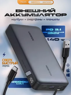 Внешний аккумулятор PB205 Power Bank 25000mAh (90597A) Ugreen 249213876 купить за 5 249 ₽ в интернет-магазине Wildberries