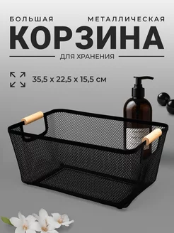 Корзина металлическая для хранения черная