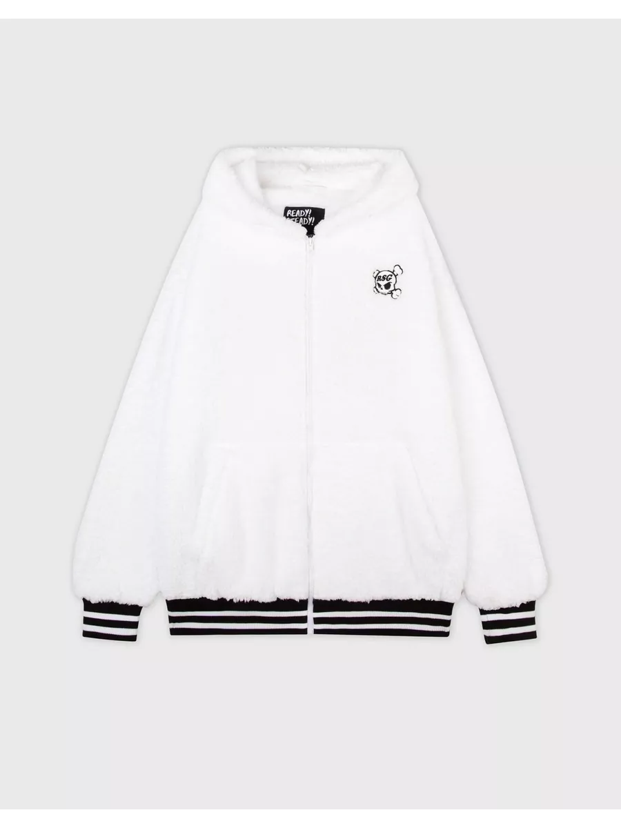 Белая куртка oversize из шерпы...