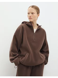 Коричневое худи-трансформер oversize с вышивкой Gloria Jeans 249397566 купить за 2 459 ₽ в интернет-магазине Wildberries