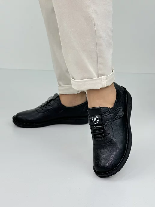 ZINNATI Туфли мокасины повседневные мягкие, черный, фото 4