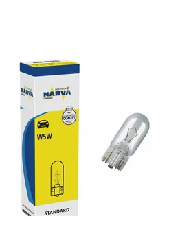 Лампа накаливания бесцокольная W5W 12V Standard 10 штук