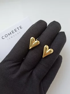 Серьги сердца бижутерия Comeete Jewelry 249556545 купить за 616 ₽ в интернет-магазине Wildberries