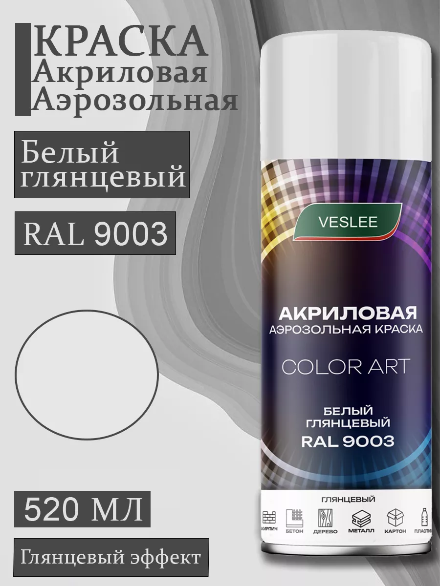 Аэрозольная краска автомобильная в баллончике RAL 9003