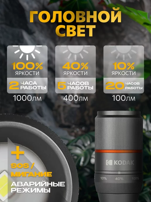 KODAK Фонарь светодиодный аккумуляторный 5Вт, 15 Вт, фото 2