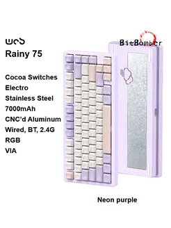 Клавиатура Rainy 75 Pro, NeonPurple/CocoaSwitches/Electro WOB 249575671 купить за 12 420 ₽ в интернет-магазине Wildberries