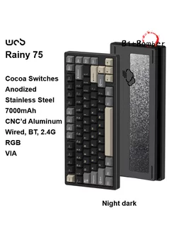 Клавиатура Rainy 75 Pro, NightDark CocoaSwitches Anodized WOB 249576022 купить за 12 353 ₽ в интернет-магазине Wildberries