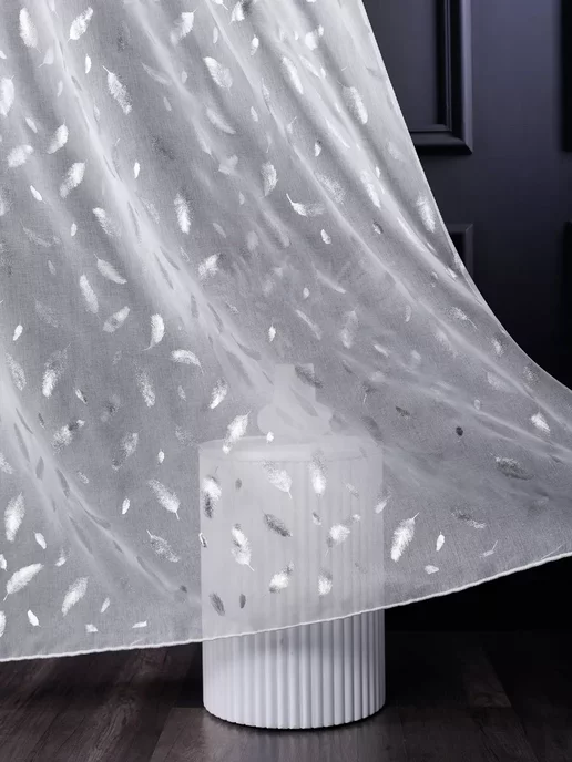 NUR-TEXSTIL Тюль под лен 200х250 см на шторной ленте, 200x250 см, фото 3