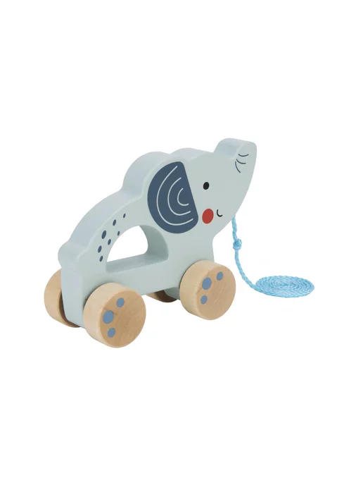 Tooky Toy Деревянная каталка Слоник, голубой, фото 3