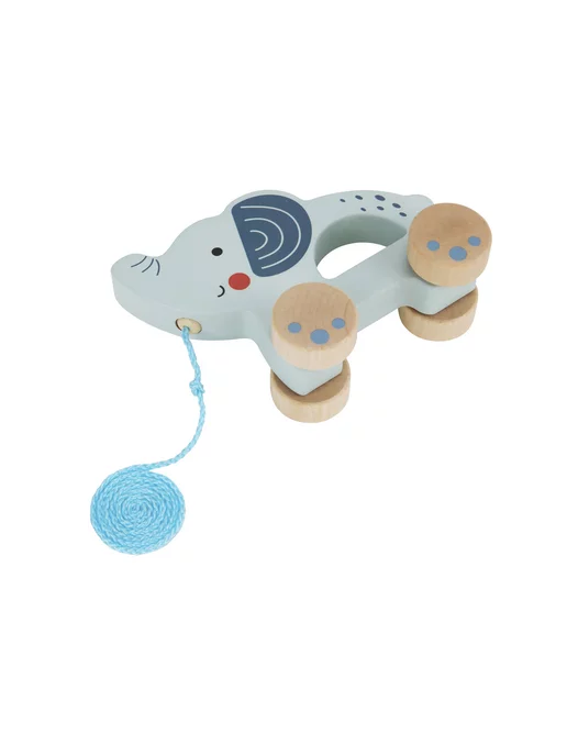 Tooky Toy Деревянная каталка Слоник, голубой, фото 4